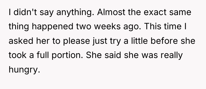 I didn't say anything. Almost the exact same thing happened...