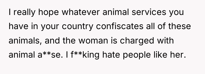 I really hope whatever animal services you have in your...