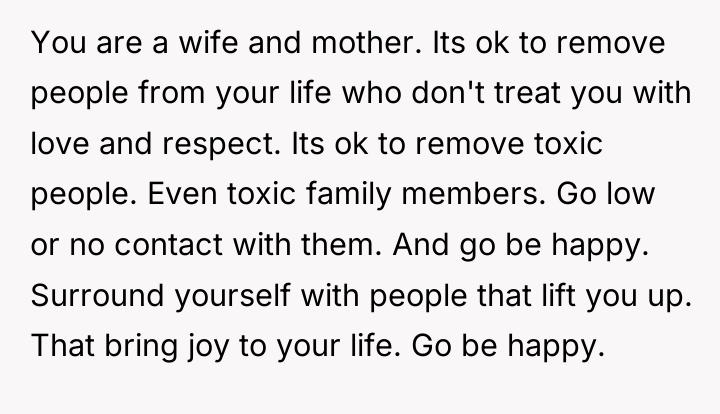 You are a wife and mother. Its ok to remove...