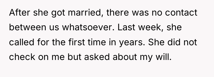 After she got married, there was no contact between us...