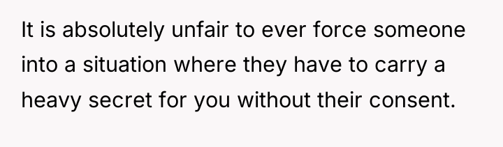 It is absolutely unfair to ever force someone into a...