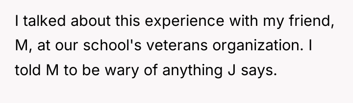 I talked about this experience with my friend, M, at...