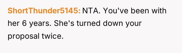 ShortThunder5145 NTA. You've been with her 6 years. She's turned...