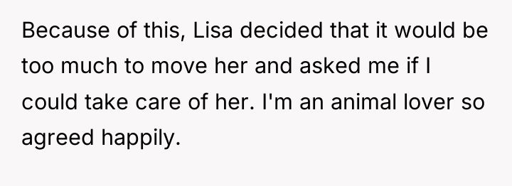 Because of this, Lisa decided that it would be too...