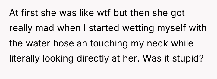 At first she was like wtf but then she got...