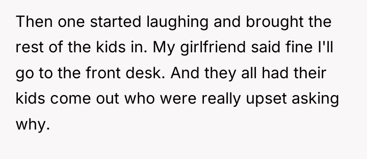 Then one started laughing and brought the rest of the...