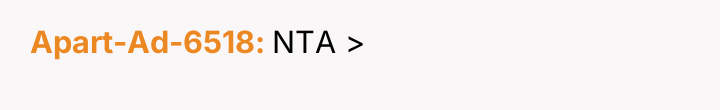Apart-Ad-6518 NTA >
