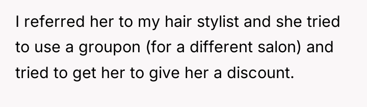I referred her to my hair stylist and she tried...