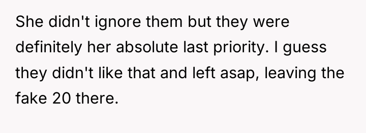 She didn't ignore them but they were definitely her absolute...