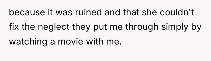 because it was ruined and that she couldn't fix the...