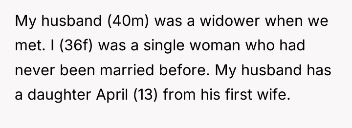 My husband (40m) was a widower when we met. I...