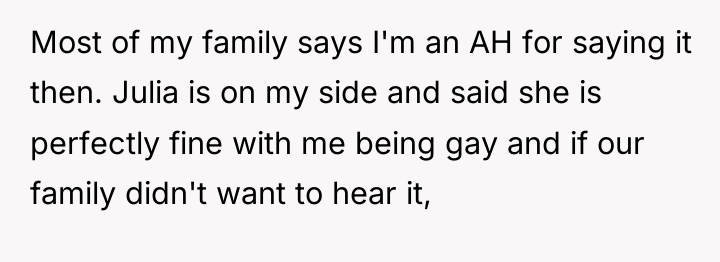 Most of my family says I'm an AH for saying...