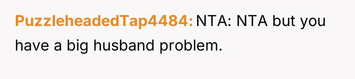 PuzzleheadedTap4484 NTA: NTA but you have a big husband problem.