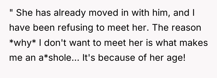 " She has already moved in with him, and I...