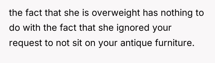 the fact that she is overweight has nothing to do...