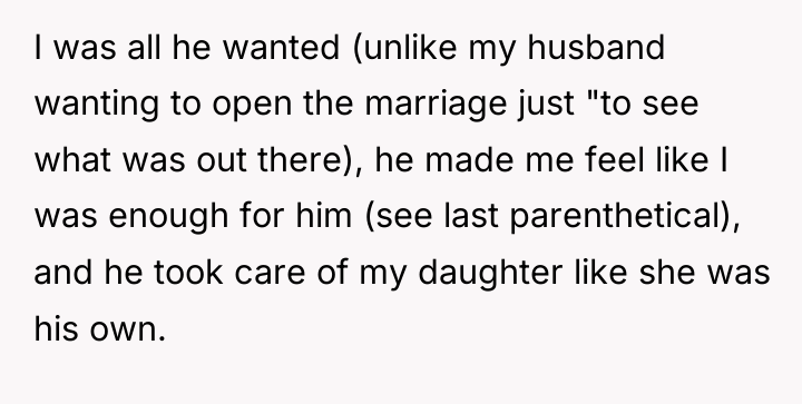 I was all he wanted (unlike my husband wanting to...