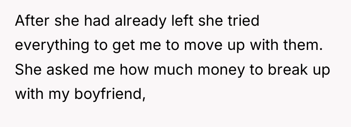 After she had already left she tried everything to get...
