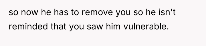 so now he has to remove you so he isn't...