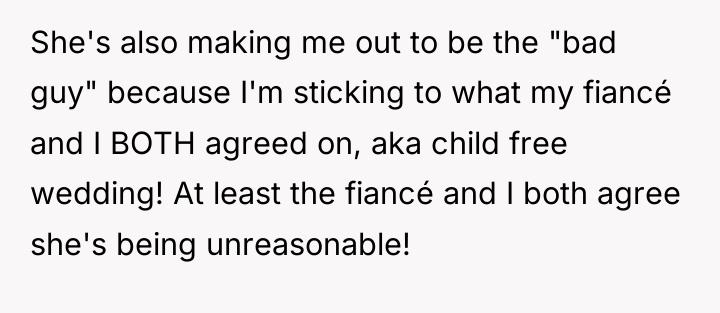 She's also making me out to be the "bad guy"...
