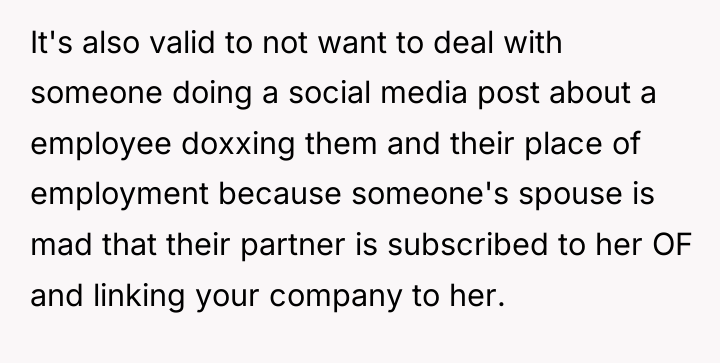 It's also valid to not want to deal with someone...