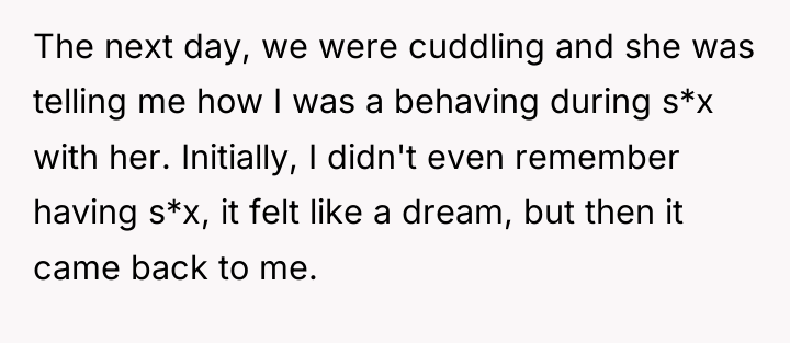 The next day, we were cuddling and she was telling...