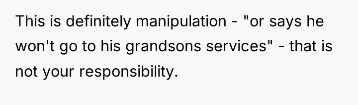 This is definitely manipulation - "or says he won't go...