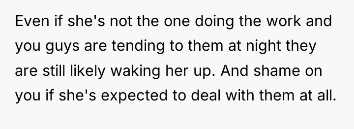 Even if she's not the one doing the work and...