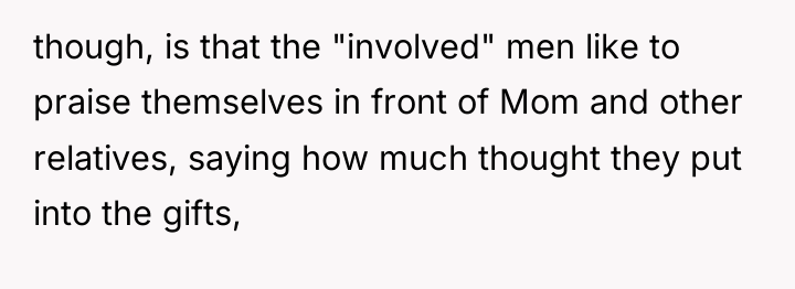 though, is that the "involved" men like to praise themselves...