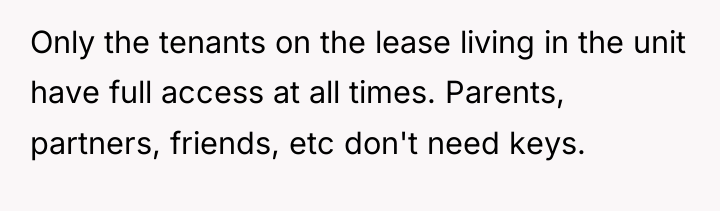 Only the tenants on the lease living in the unit...