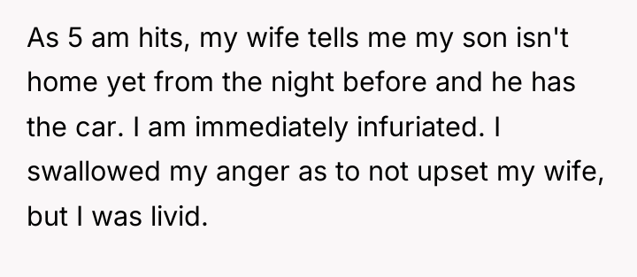 As 5 am hits, my wife tells me my son...