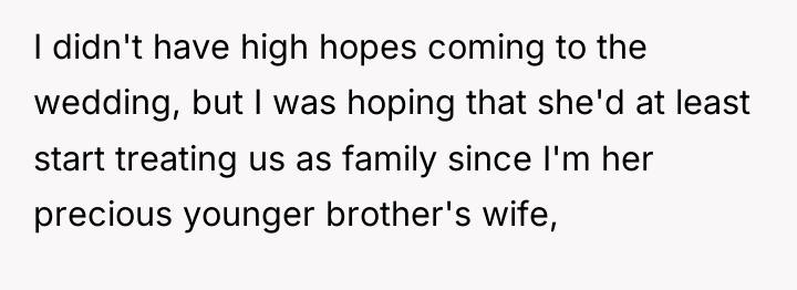 I didn't have high hopes coming to the wedding, but...
