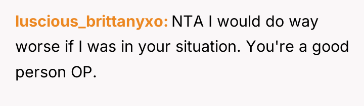 luscious_brittanyxo NTA I would do way worse if I was...