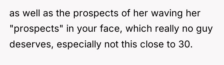 as well as the prospects of her waving her "prospects"...