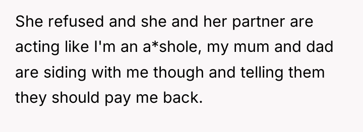She refused and she and her partner are acting like...