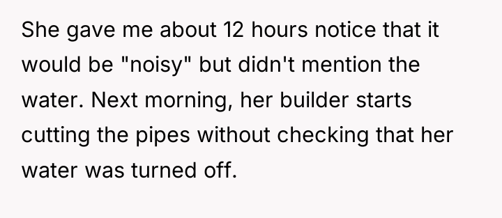 She gave me about 12 hours notice that it would...