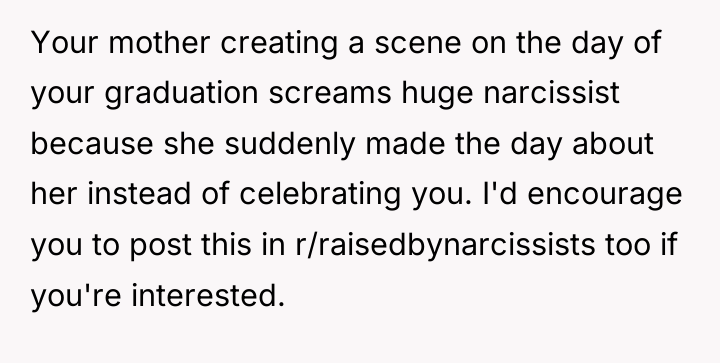 Your mother creating a scene on the day of your...