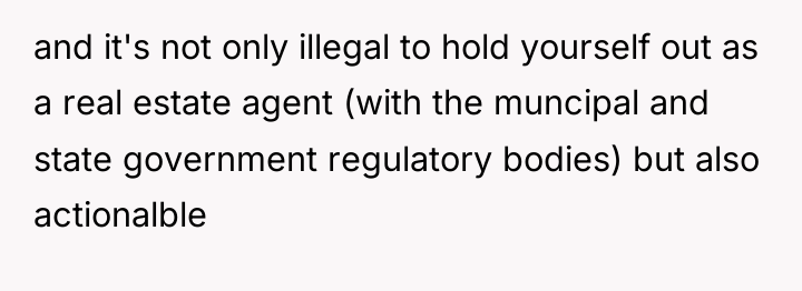 and it's not only illegal to hold yourself out as...