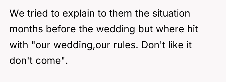 We tried to explain to them the situation months before...