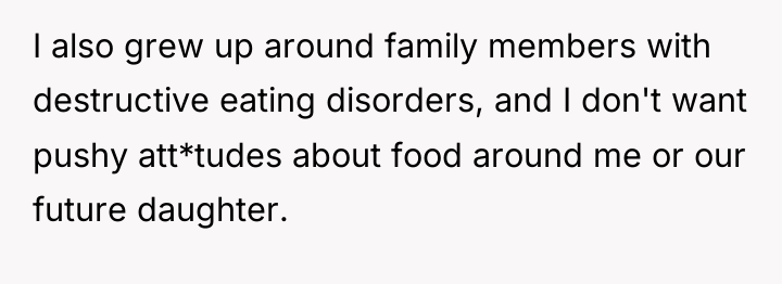 I also grew up around family members with destructive eating...