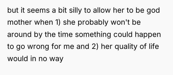 but it seems a bit silly to allow her to...