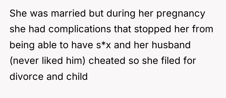 She was married but during her pregnancy she had complications...