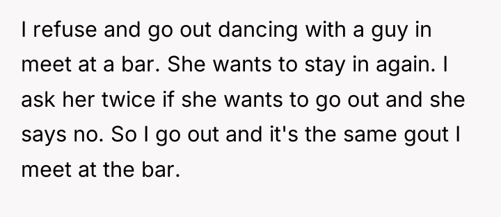 I refuse and go out dancing with a guy in...