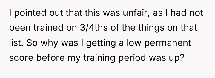 I pointed out that this was unfair, as I had...