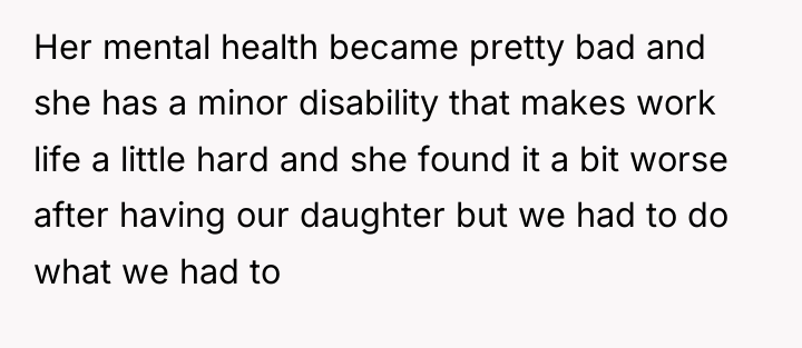 Her mental health became pretty bad and she has a...