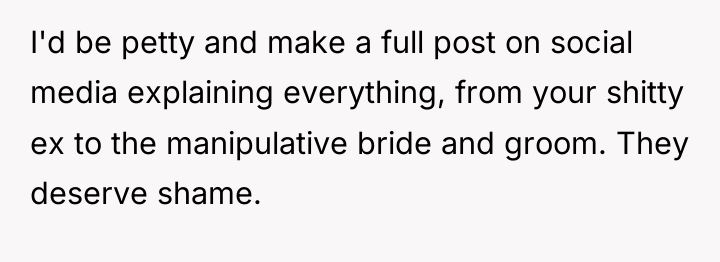 I'd be petty and make a full post on social...