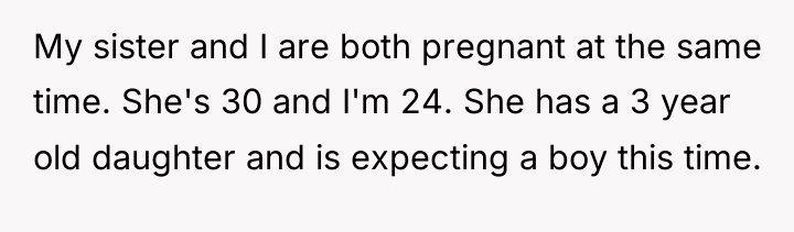 My sister and I are both pregnant at the same...