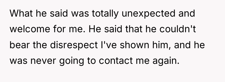 What he said was totally unexpected and welcome for me....