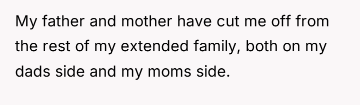 My father and mother have cut me off from the...