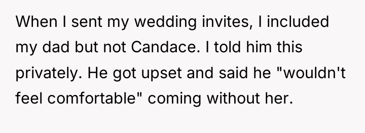 When I sent my wedding invites, I included my dad...