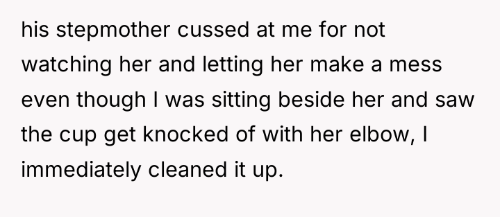 his stepmother cussed at me for not watching her and...